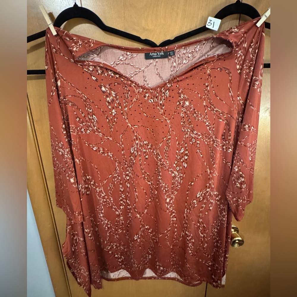 Arna York Collection Rust Blouse